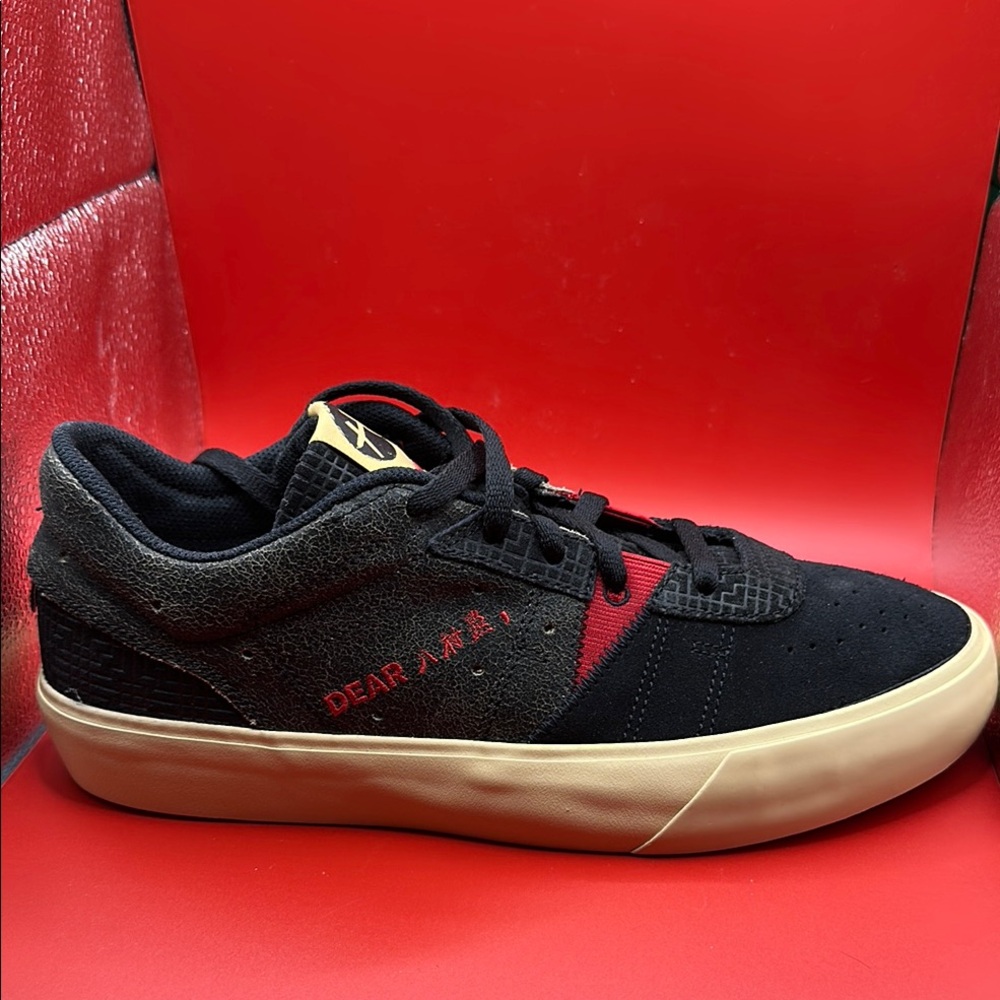 Nike “Jumpman” Black and Red Skate Sneakers with Suede Upper